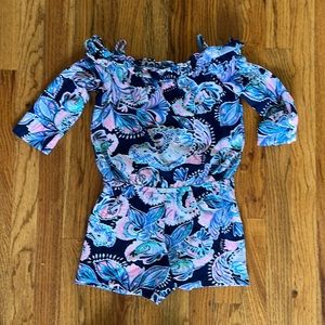 Lilly Pulitzer off the shoulder romper size 8-10